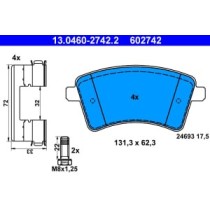 Set placute frana,frana disc ATE