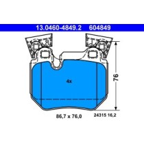 Set placute frana,frana disc ATE