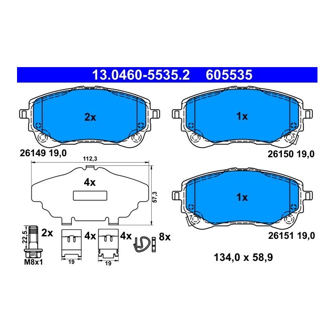 Set placute frana,frana disc ATE