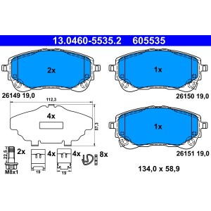 Set placute frana,frana disc ATE