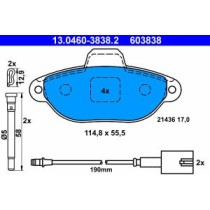 Set placute frana,frana disc ATE