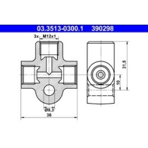 Adaptor, conducte frana ATE