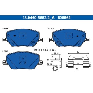 Set placute frana,frana disc ATE