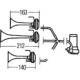 Claxon HELLA Fanfare Electro-pneumatic 12V 780-820-880Hz 118dB 240W Claxon Tritonal ECE 3PD003 001-671