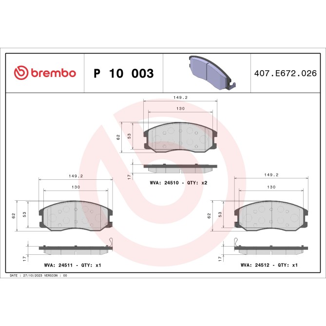 Set placute frana,frana disc BREMBO