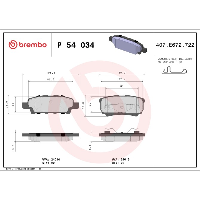 Set placute frana,frana disc BREMBO