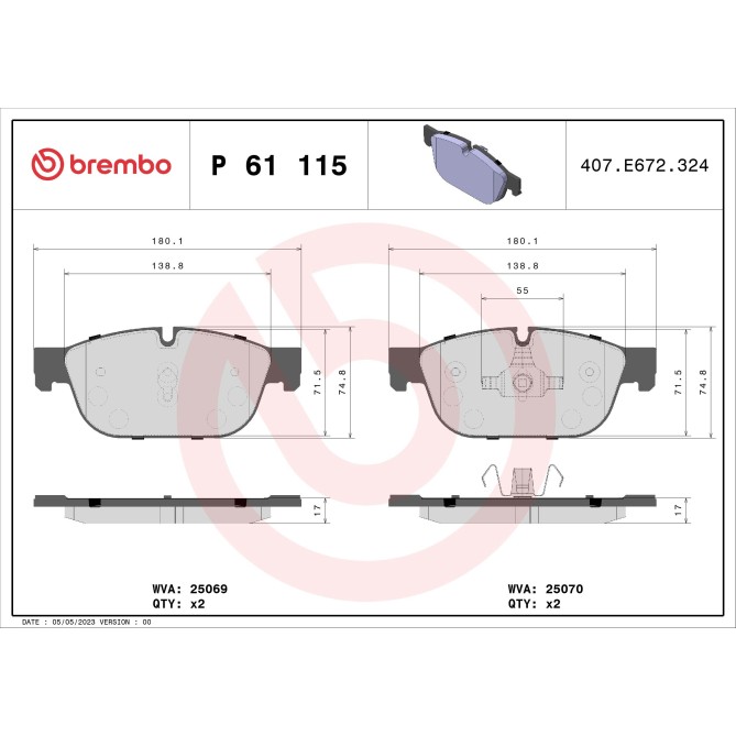 Set placute frana,frana disc BREMBO