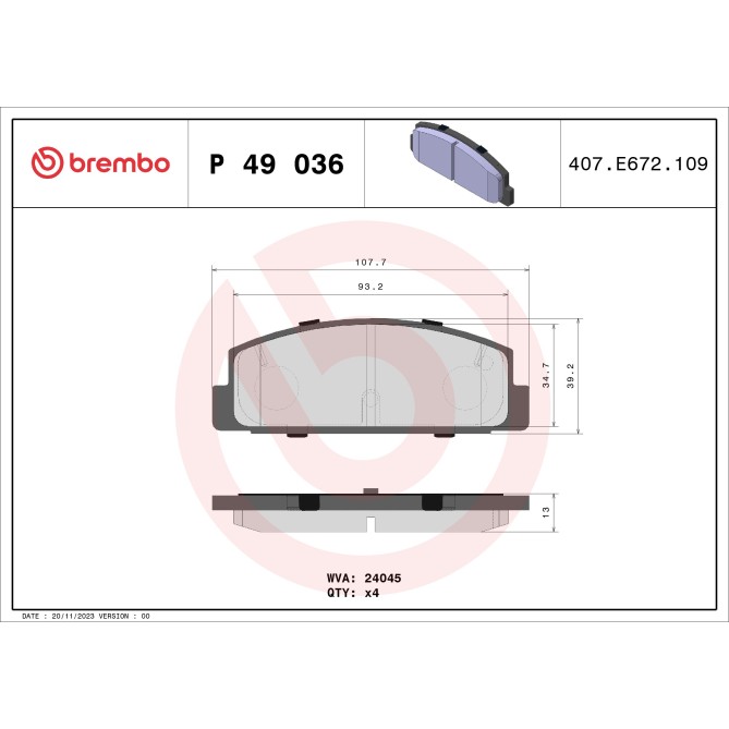 Set placute frana,frana disc BREMBO