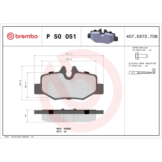 Set placute frana,frana disc BREMBO