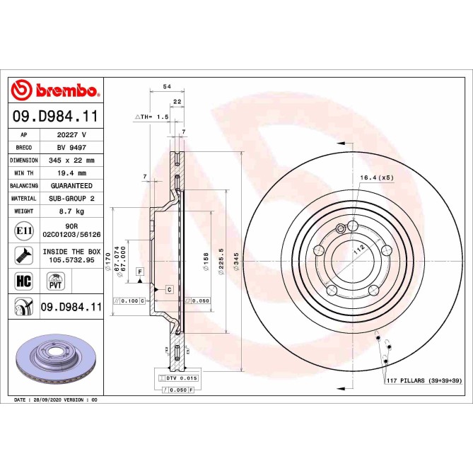 Disc frana BREMBO