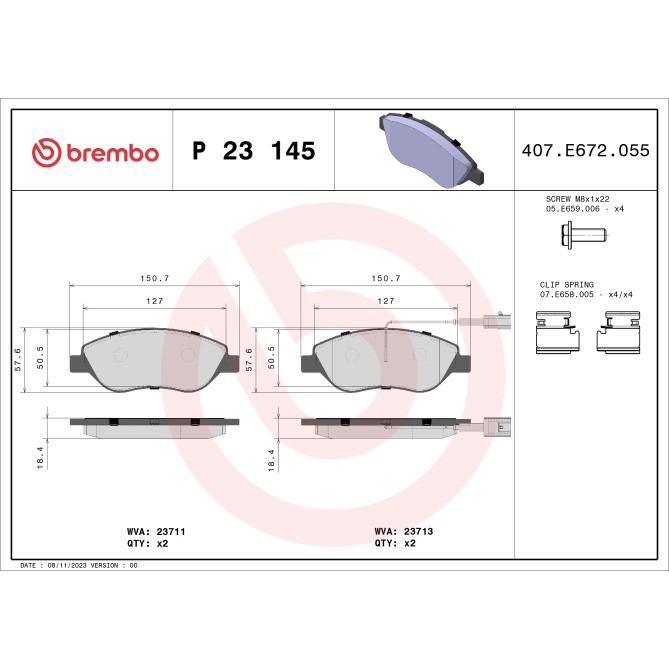 Set placute frana,frana disc BREMBO