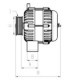 Alternator HC-CARGO 28V 55A nou pentru IVECO MK, P/PA, FORD CARGO 130/7AA-Dover-F8L513 01.82-01.96, lungime 177mm