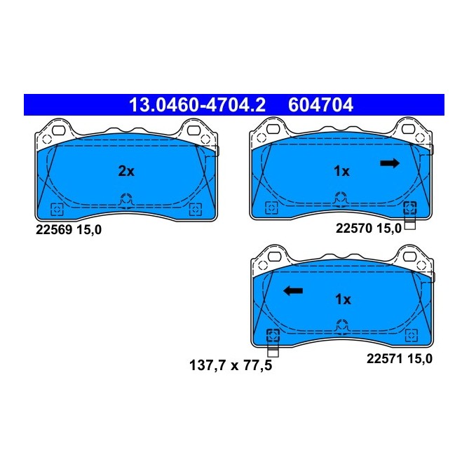 Set placute frana,frana disc ATE