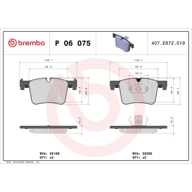 Set placute frana,frana disc BREMBO