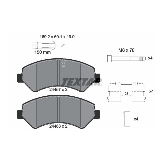 Set placute frana,frana disc TEXTAR