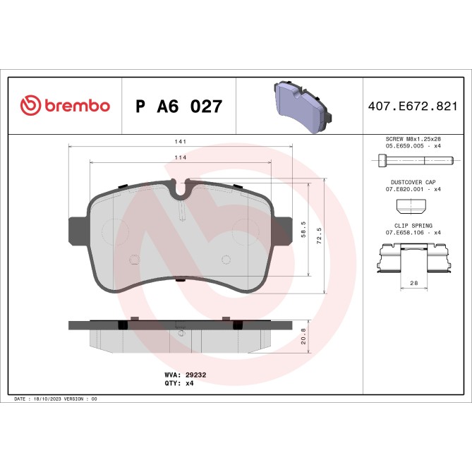 Set placute frana,frana disc BREMBO