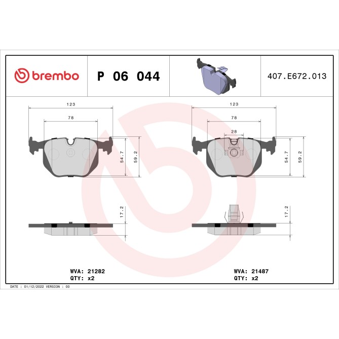 Set placute frana,frana disc BREMBO