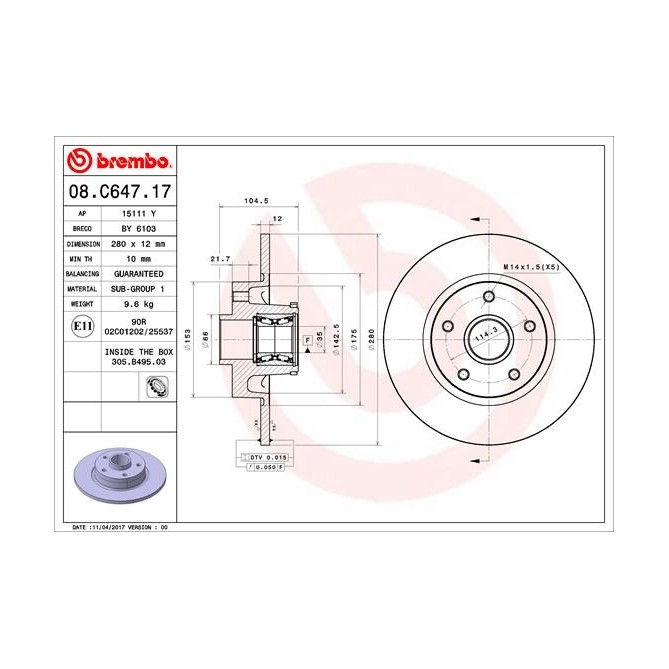 Disc frana BREMBO