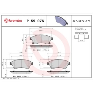 Set placute frana,frana disc BREMBO