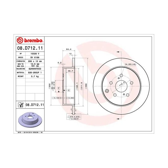 Disc frana BREMBO