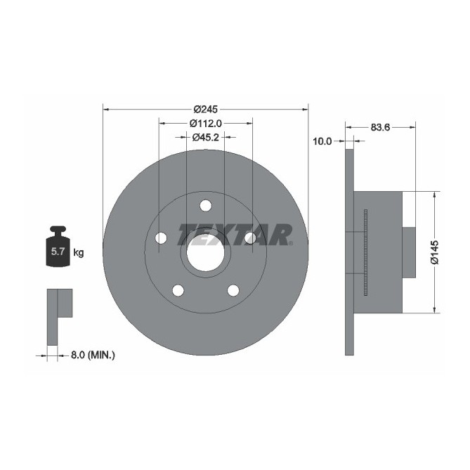 Disc frana TEXTAR