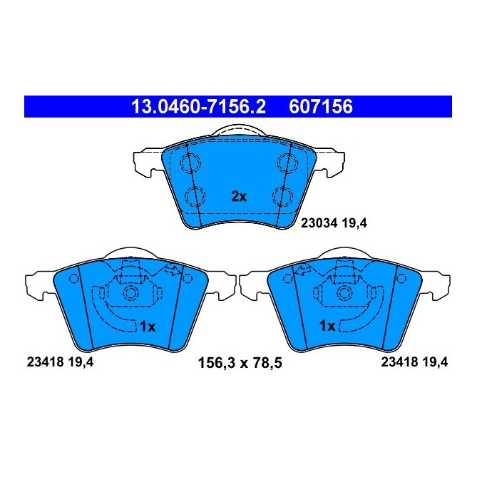 Set placute frana,frana disc ATE