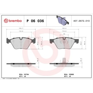 Set placute frana,frana disc BREMBO