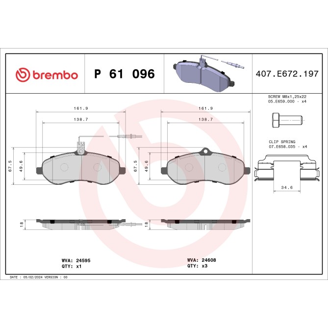 Set placute frana,frana disc BREMBO