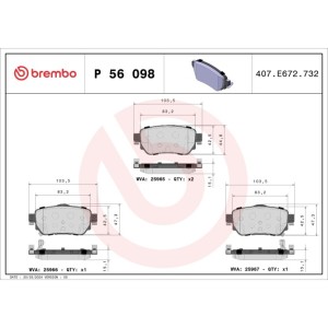 Set placute frana,frana disc BREMBO