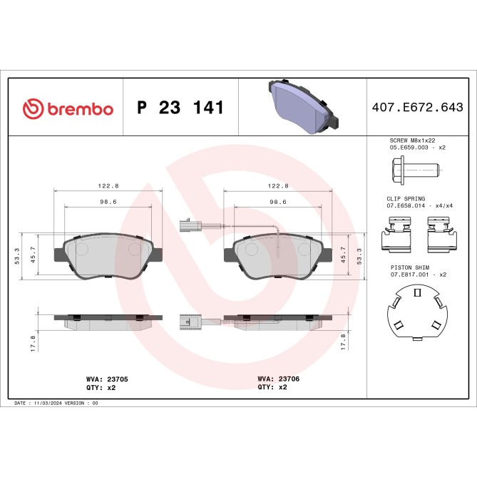 Set placute frana,frana disc BREMBO