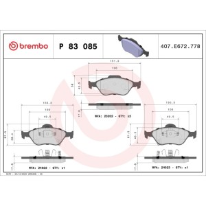 Set placute frana,frana disc BREMBO