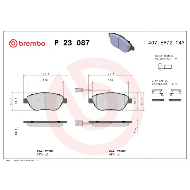 Set placute frana,frana disc BREMBO