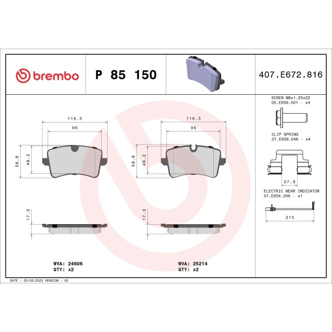 Set placute frana,frana disc BREMBO