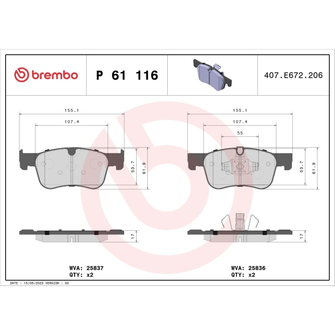 Set placute frana,frana disc BREMBO