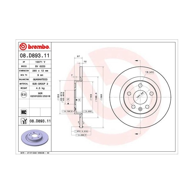 Disc frana BREMBO