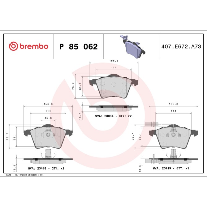 Set placute frana,frana disc BREMBO