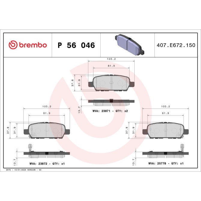 Set placute frana,frana disc BREMBO