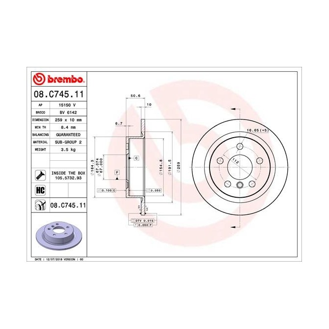 Disc frana BREMBO