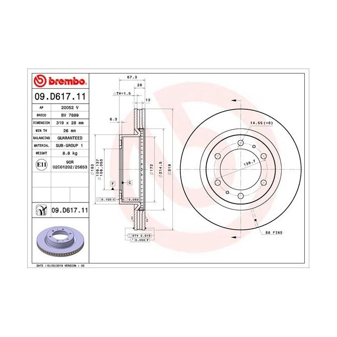 Disc frana BREMBO