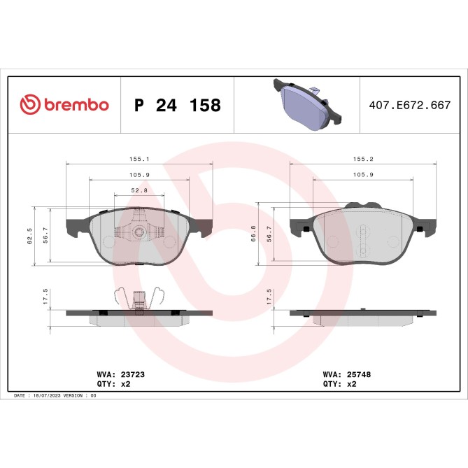 Set placute frana,frana disc BREMBO