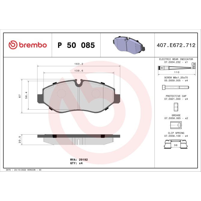 Set placute frana,frana disc BREMBO