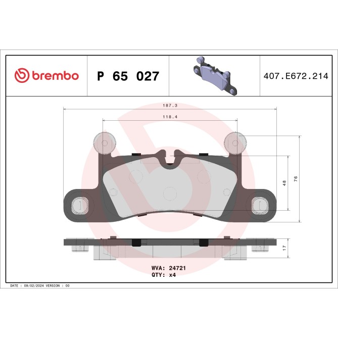 Set placute frana,frana disc BREMBO