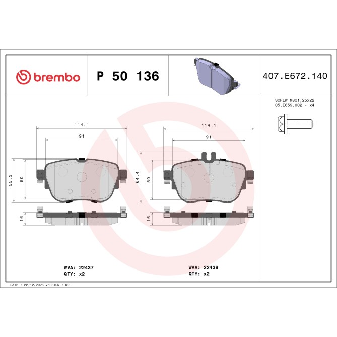 Set placute frana,frana disc BREMBO