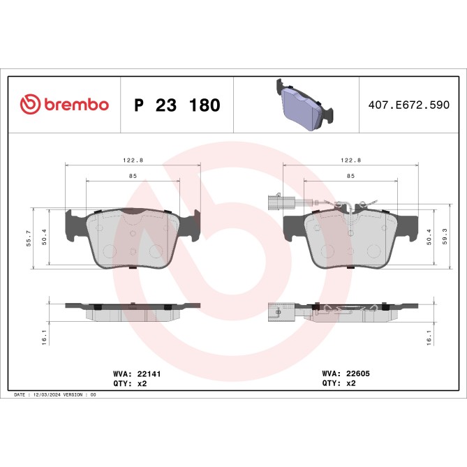 Set placute frana,frana disc BREMBO