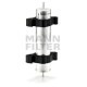 Filtru combustibil MANN-FILTER BMW 3 E46 2.0D/3.0D 09.01-12.07 diametru exterior 55.0 mm înălțime 274.0 mm 2 tevi cotite