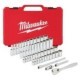 Set scule MILWAUKEE 50 piese, profil hexagonal, mufa lung/scurt, antrenare 1/4 inch, cutie plastic