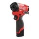 Pistol de Impact Milwaukee, Baterie M12 FID2-202X, Hexagon Intern 1/4", Cuplu Maxim 170Nm, 12V 2x2Ah, Valiză, Baterie și Încărcător Incluse