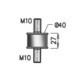 Suport sistem esapament cauciuc DINEX cuier evacuare RVIMAGNUM MIDLINER diametru 40mm lungime 27mm filet M10 piese montaj