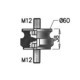 Suport sistem de esapament DINEX centura de cauciuc diametru 60.0 mm lungime 90.0 mm latime 55.0 mm inaltime 55.0 mm filet M12