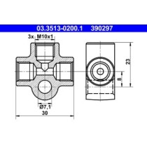 Adaptor, conducte frana ATE